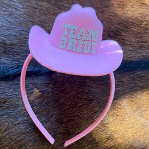 Pink Team Bride Cowboy Hat Headband Bachelorette Party